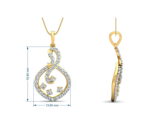 Lea Diamond Pendant & Eartop Set - Jewelslane