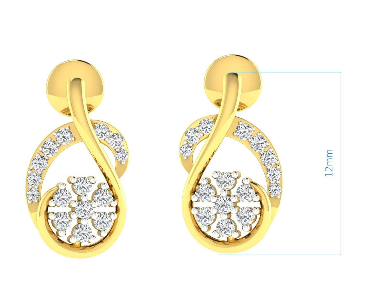 Leba Diamond Pendant & Earrings Set in Gold - Jewelslane
