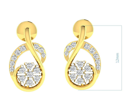 Leba Diamond Pendant & Earrings Set in Gold - Jewelslane