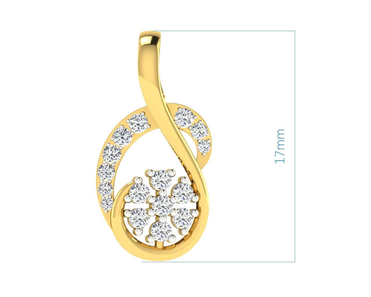 Leba Diamond Pendant & Earrings Set in Gold - Jewelslane