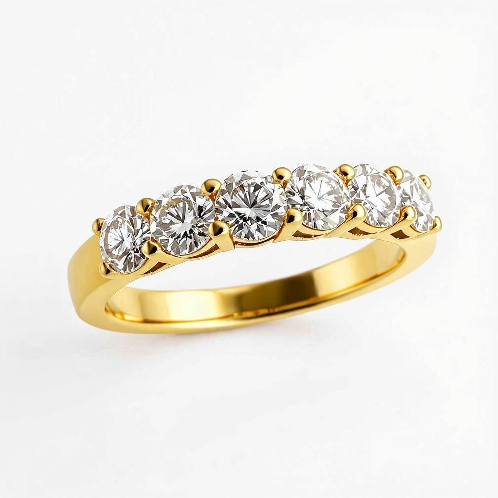 Lisa Round Brilliant Lab Grown Diamond band in Gold - Jewelslane