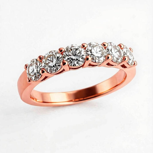 Lisa Round Brilliant Lab Grown Diamond band in Gold - Jewelslane