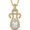 Lisa Pear Shape Lab Diamond solitaire pendant - Jewelslane