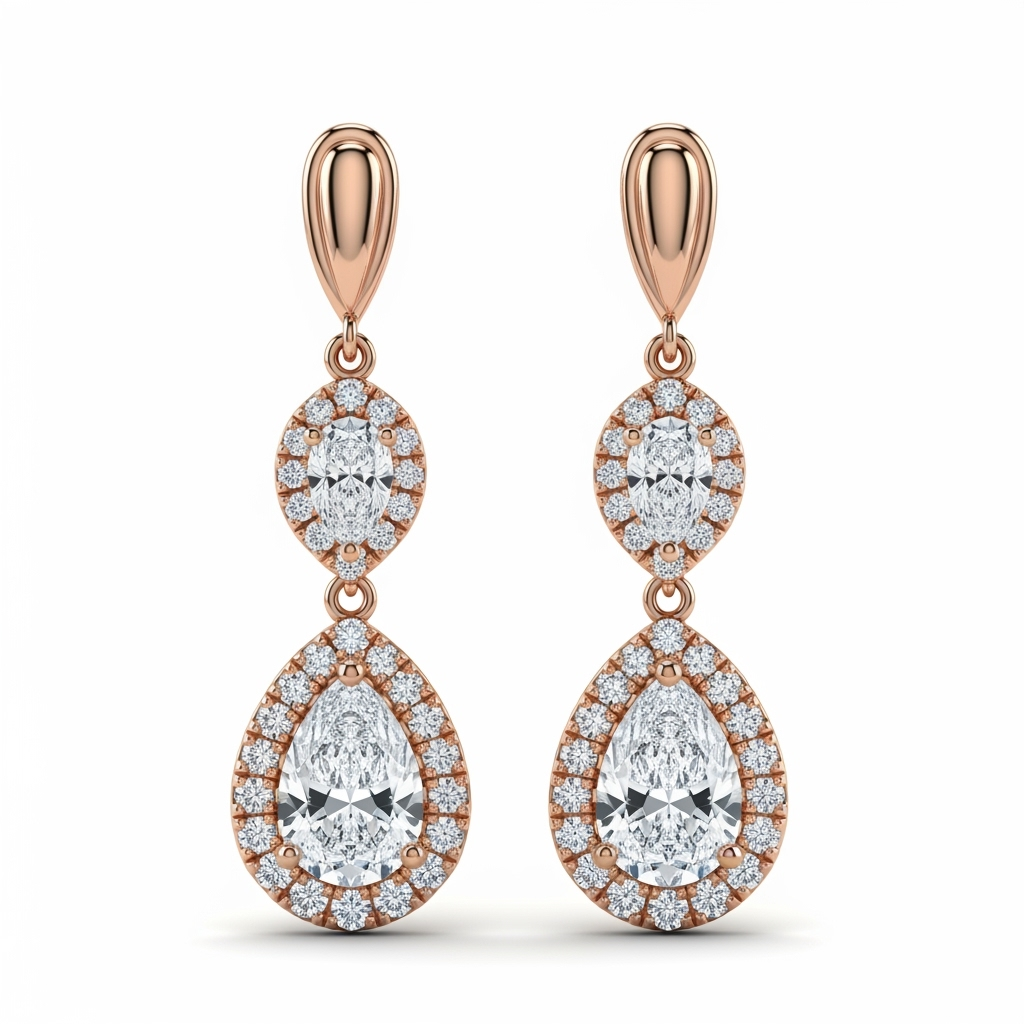 Loma Pear Shape Lab Diamond Solitaire Earrings - Jewelslane