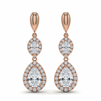 Loma Pear Shape Lab Diamond Solitaire Earrings - Jewelslane