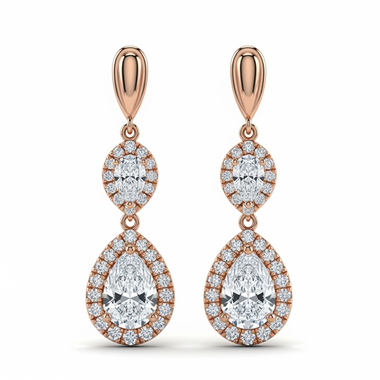 Loma Pear Shape Lab Diamond Solitaire Earrings - jewelslane