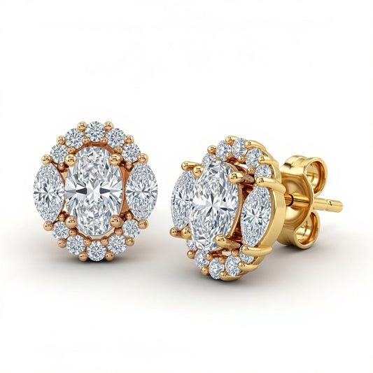Luna Oval Shape Lab Diamond Earrings - jewelslane