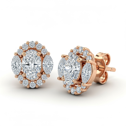Luna Oval Shape Lab Diamond Earrings - Jewelslane