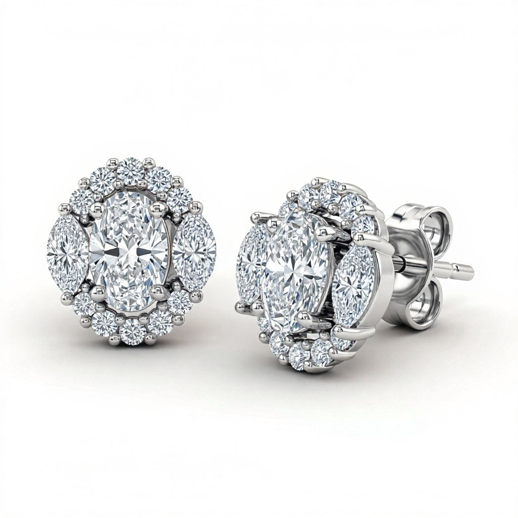 Luna Oval Shape Lab Diamond Earrings - Jewelslane
