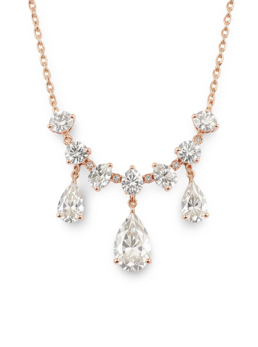 Maca Pear Shape Diamond Solitaire Necklace - jewelslane