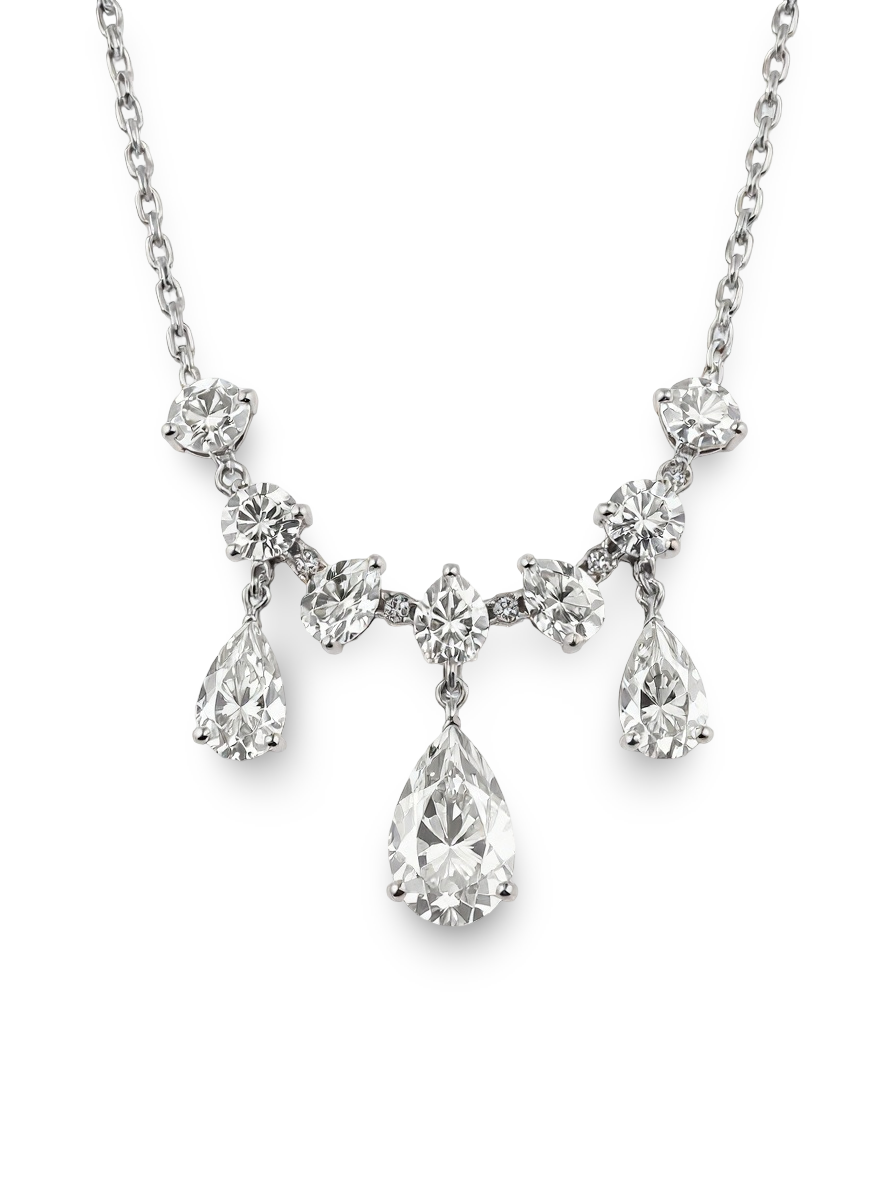 Maca Pear Shape Diamond Solitaire Necklace - jewelslane