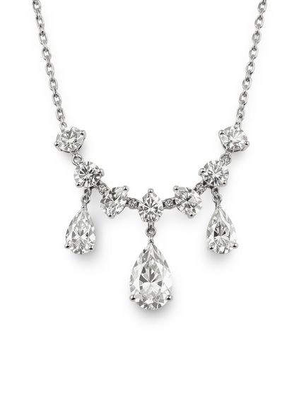 Maca Pear Shape Diamond Solitaire Necklace - jewelslane