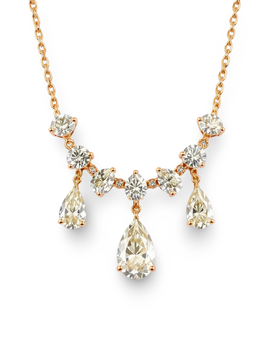 Maca Pear Shape Diamond Solitaire Necklace - jewelslane