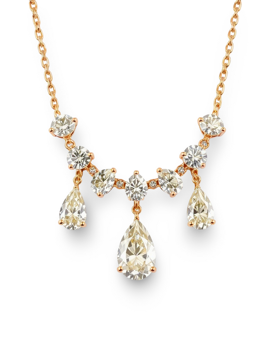 Maca Pear Shape Diamond Solitaire Necklace - jewelslane