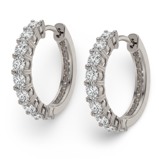 Mada Round Brilliant Cut Lab Diamond Hoop Earrings - jewelslane