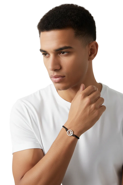 Om Single Diamond Bracelet Silver