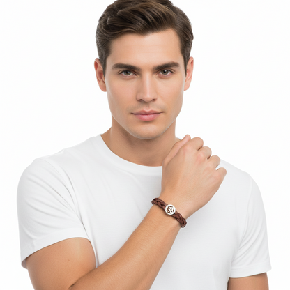 Trendy Om Bracelet in Silver