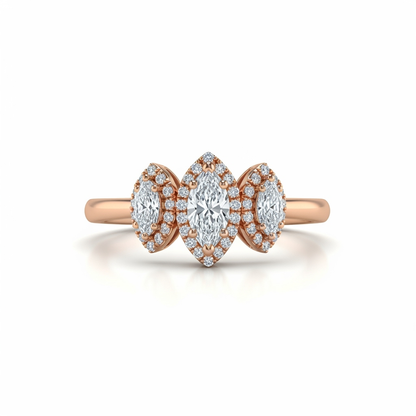 Maria Marquise Shape Lab Diamond Solitaire Ring - Jewelslane