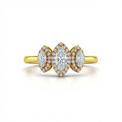 Maria Marquise Shape Lab Diamond Solitaire Ring - Jewelslane