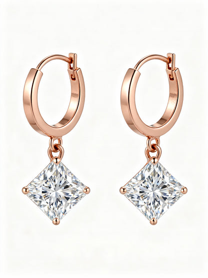 Nabila Princess Cut Diamond Hoop Earrings - Jewelslane