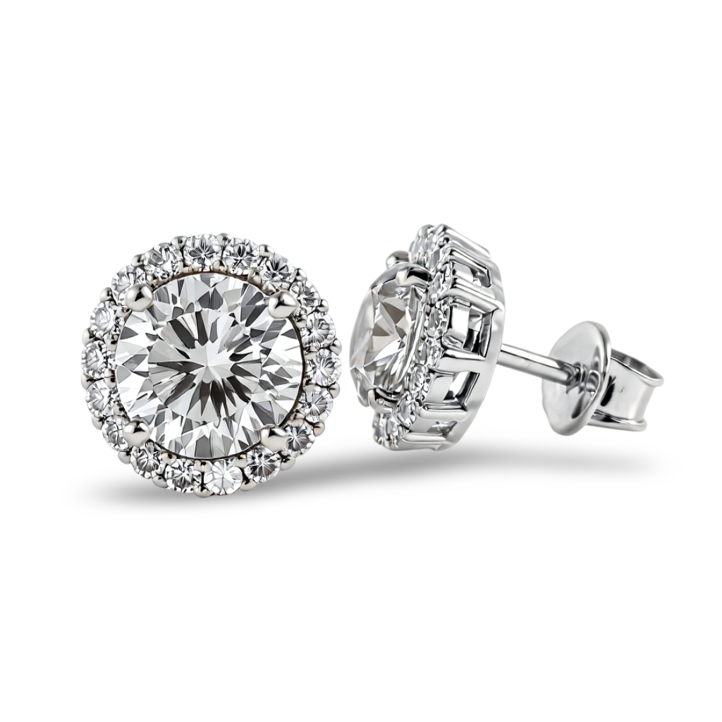 Nadia Round Brilliant Lab Diamond Earrings - jewelslane