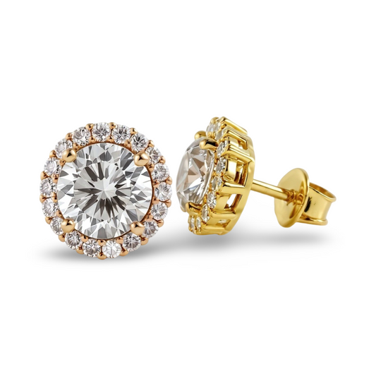 Nadia Round Brilliant Lab Diamond Earrings - jewelslane