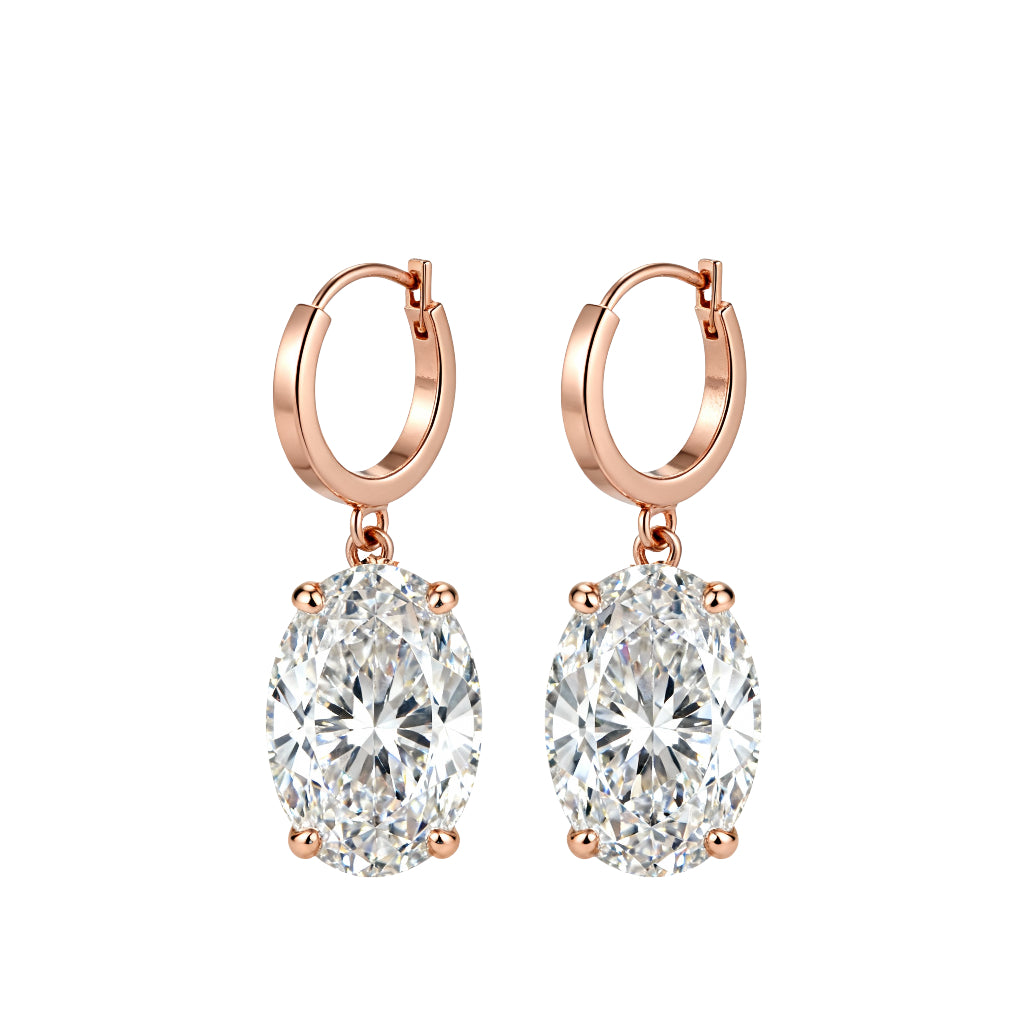 Nahaa Oval Shape diamond solitaire hoop earrings - Jewelslane