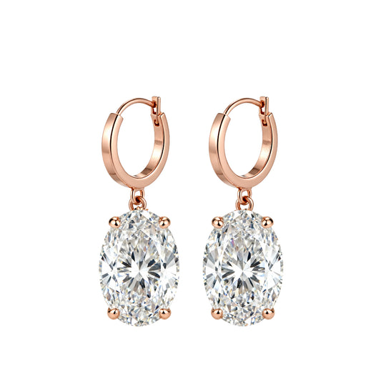 Nahaa Oval Shape diamond solitaire hoop earrings - Jewelslane