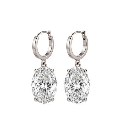 Nahaa Oval Shape diamond solitaire hoop earrings - Jewelslane