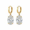Nahaa Oval Shape diamond solitaire hoop earrings - Jewelslane