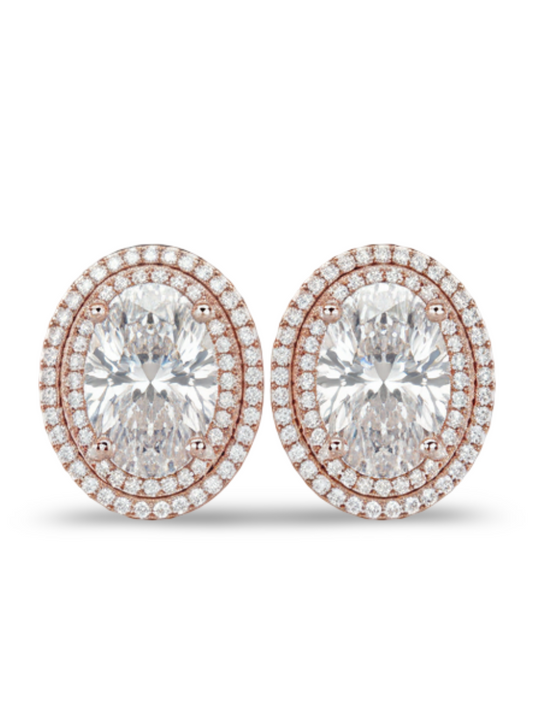 Naima oval Shape Lab Diamond Solitaire Earrings - Jewelslane