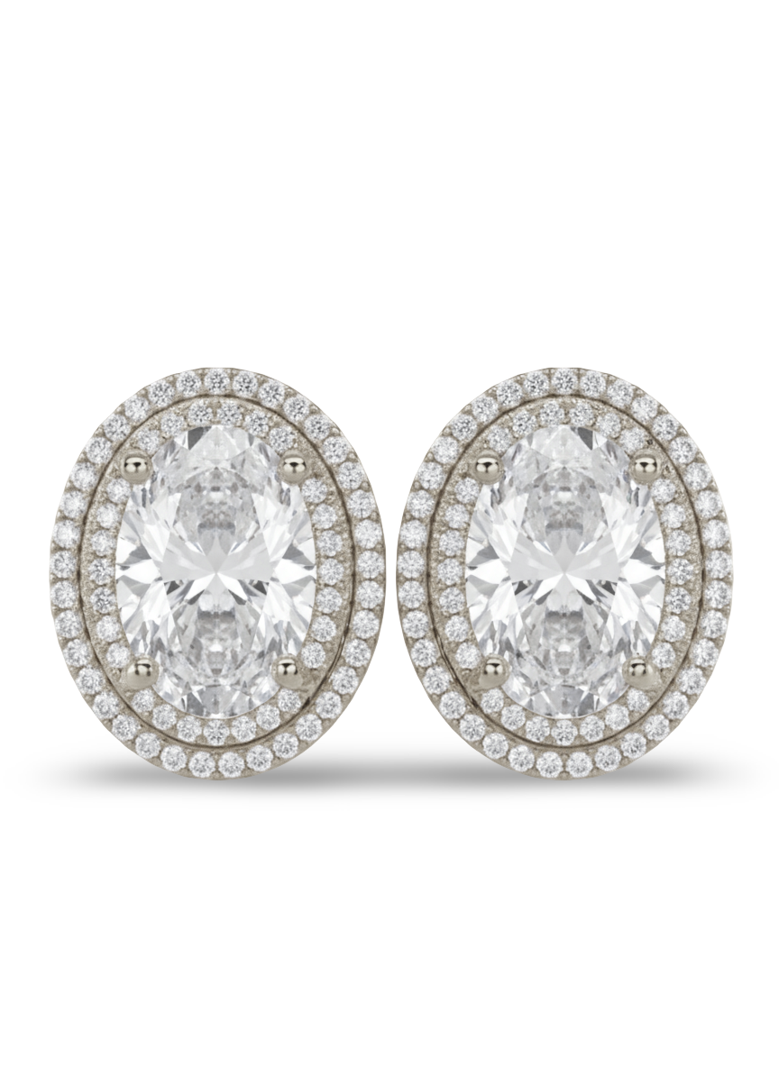 Naima oval Shape Lab Diamond Solitaire Earrings - Jewelslane