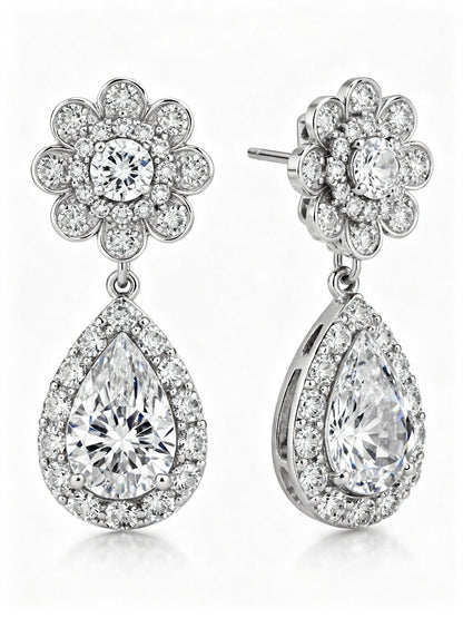 Najia Pear Shape Lab Diamond Earrings - Jewelslane