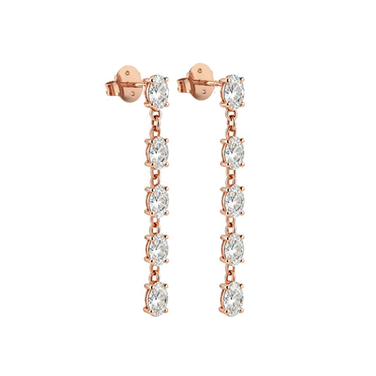 Nalini Oval Shape Lab Grown Diamond Dangle Earrings - Jewelslane