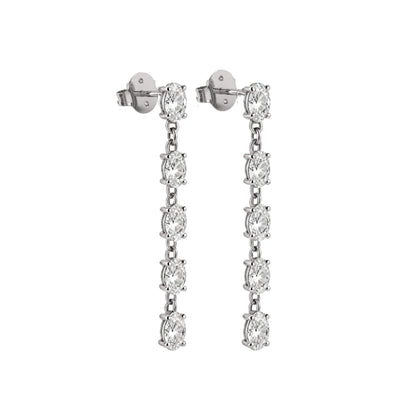 Nalini Oval Shape Lab Grown Diamond Dangle Earrings - Jewelslane
