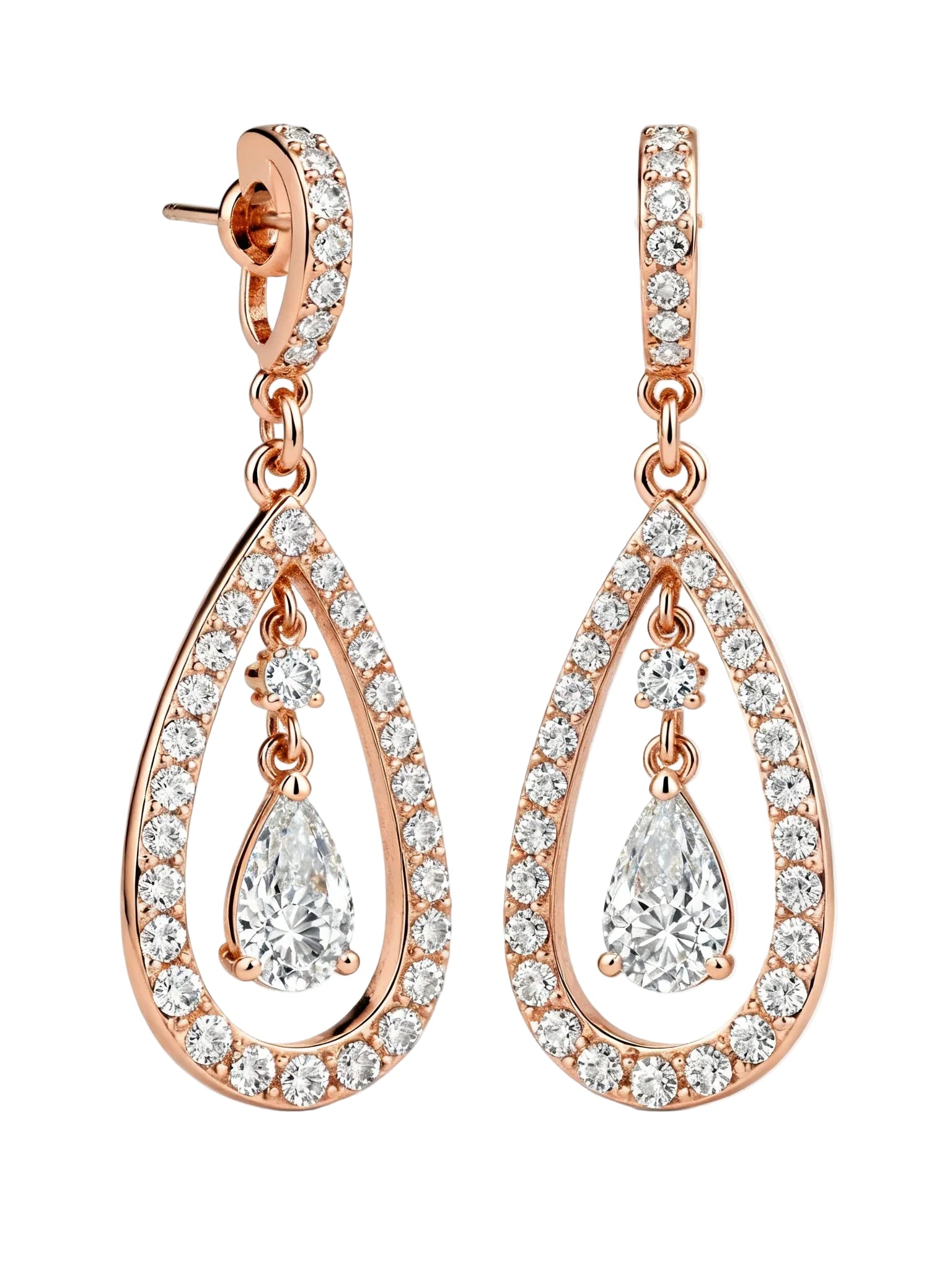Nalini Pear Shape Lab diamond earrings - Jewelslane