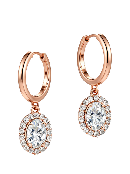 Neha Oval shape Lab Diamond solitaire Earrings - Jewelslane