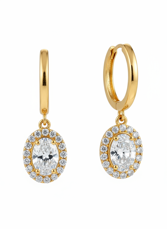 Neha Oval shape Lab Diamond solitaire Earrings - Jewelslane