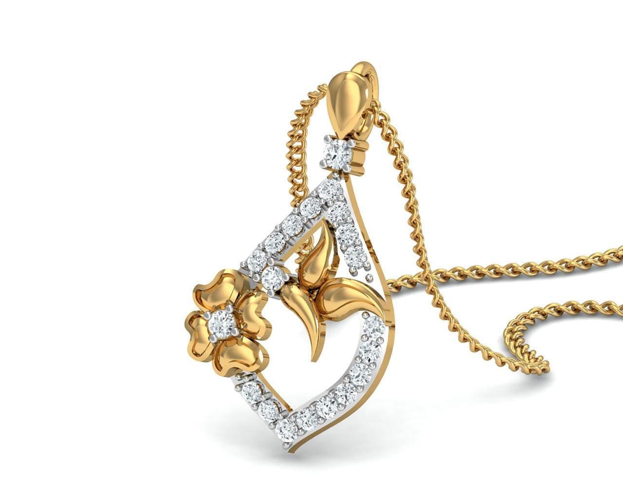 Nitya Delicate Diamond Pendant Set - Jewelslane