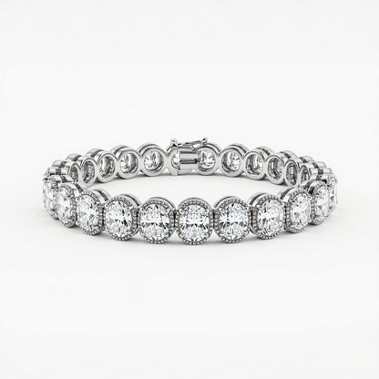 Niva Oval Shape Lab Diamonds Tennis Bracelet - Jewelslane