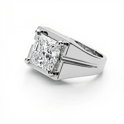 Oliver Mens Diamond Ring with Princess Cut Diamond Solitaire - jewelslane