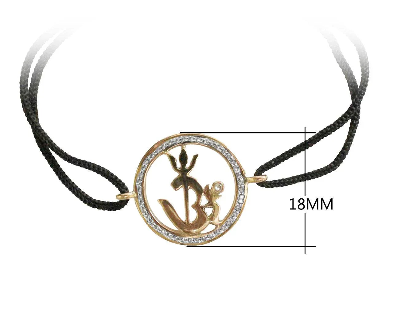 Om Shakti Gold & Diamond Bracelet - Jewelslane