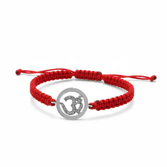 Om Bracelet  Inside Diamond in Silver