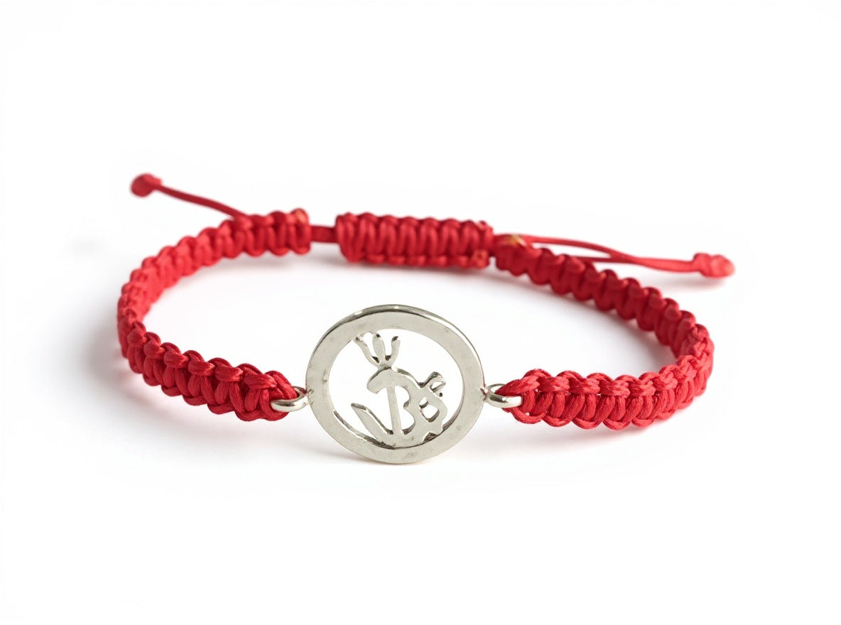 Om Shakti Bracelet in Silver with Diamonds - Jewelslane