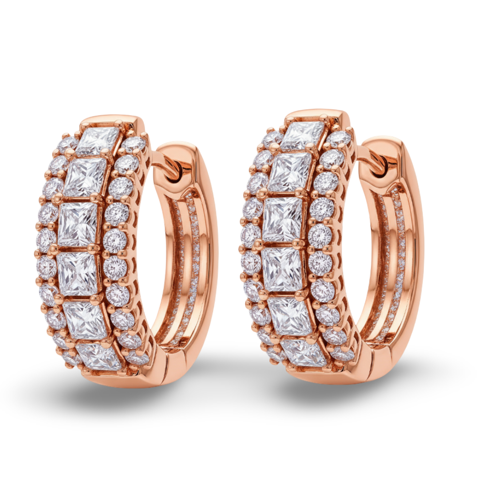Pagan Princess Cut Lab Diamond Hoop Earrings - jewelslane