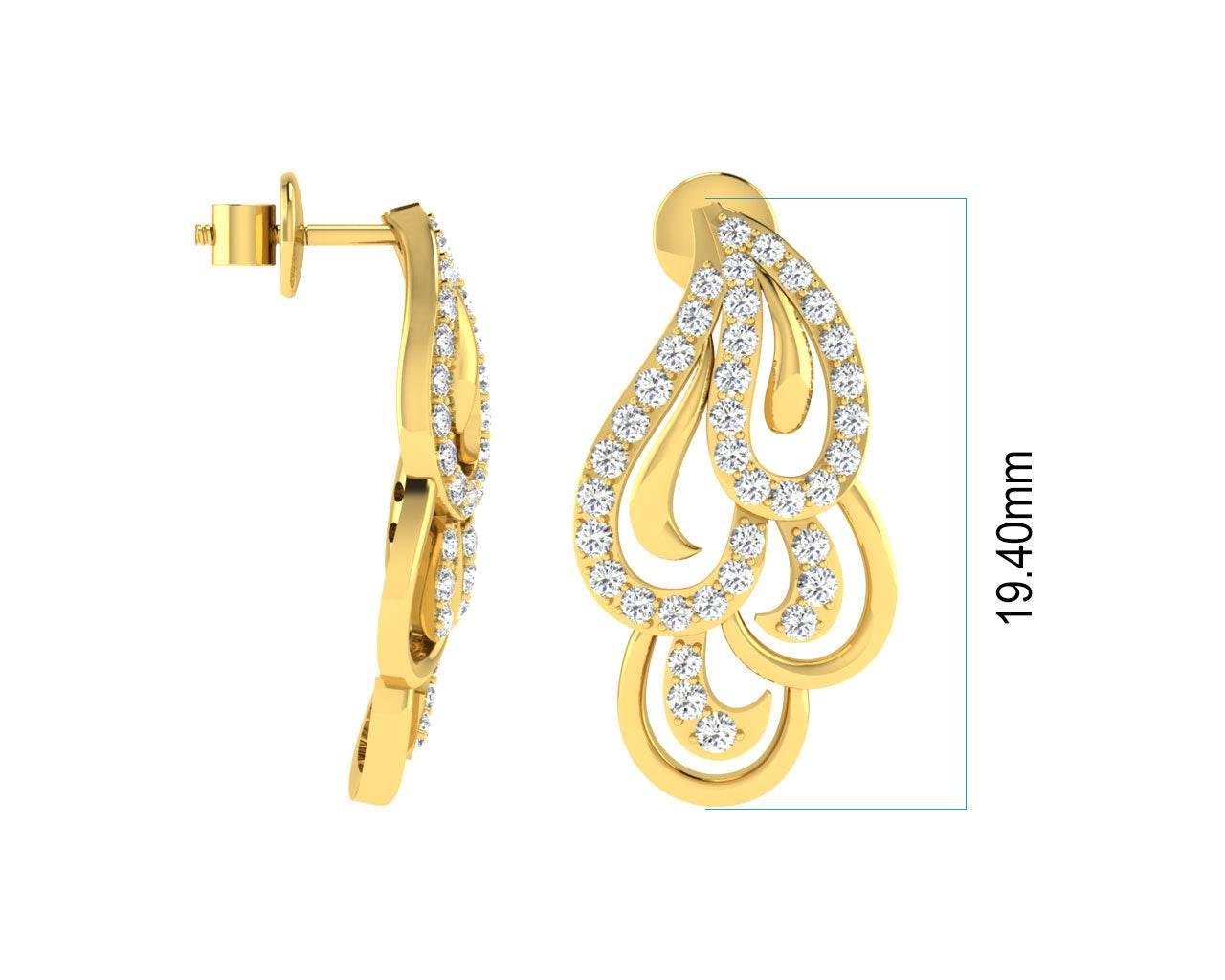 Pamela Diamond Earrings in Gold - Jewelslane