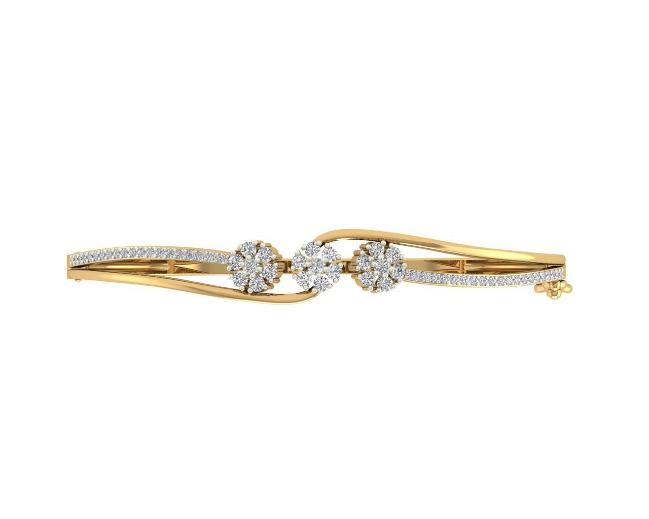 Paoli diamond bracelet in 18k dual tone Gold - Jewelslane