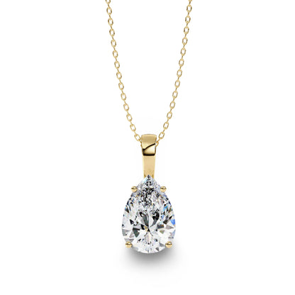 Perry Pear shape Lab Grown Diamond Solitaire Pendant in Gold - Jewelslane