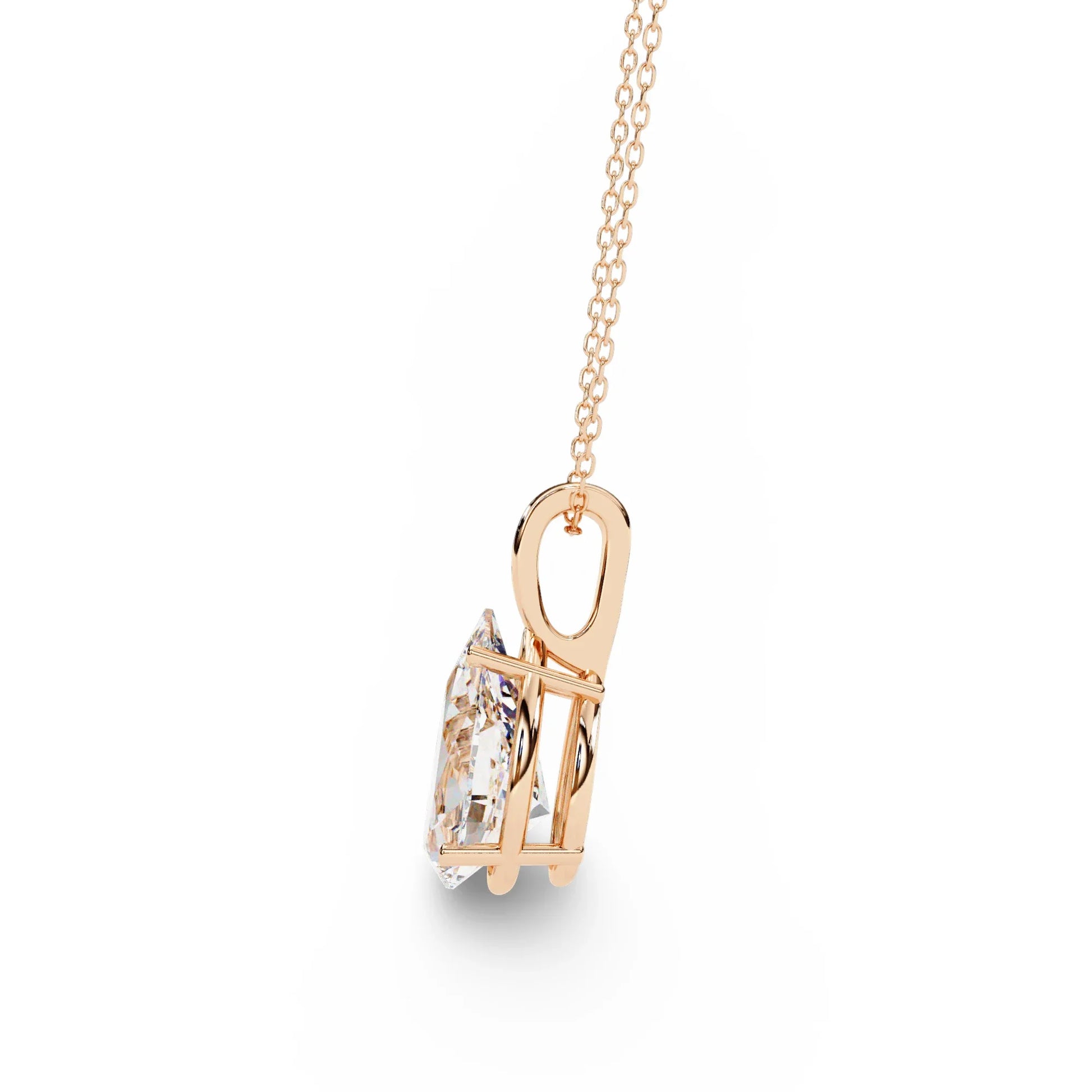 Perry Pear shape Lab Grown Diamond Solitaire Pendant in Gold - Jewelslane