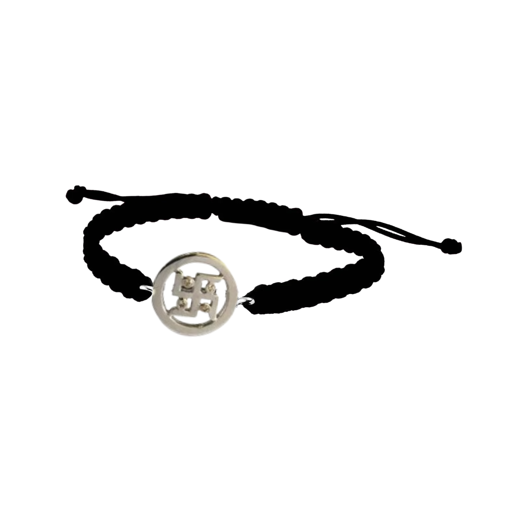 Gold Plated silver Swastika Rakhi - Jewelslane